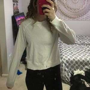 Basic cropped white long sleeve